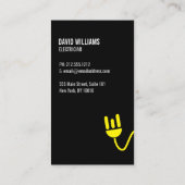 BOLD YELLOW ELECTRICIAN LOGO MODERNE GESCHÄFTSKART VISITENKARTE (Rückseite)