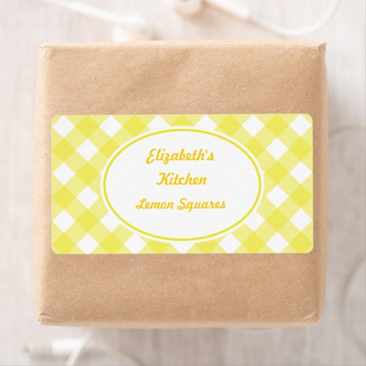 Bold Yellow Gingham Kitchen Labels (Insitu)