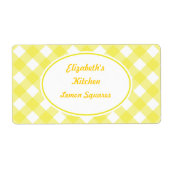 Bold Yellow Gingham Kitchen Labels (Vorne)