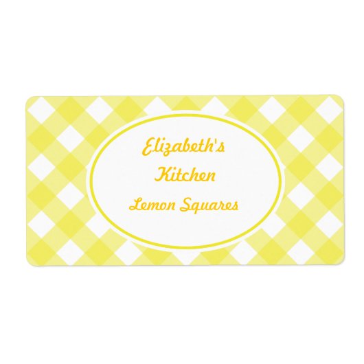 Bold Yellow Gingham Kitchen Labels (Vorne)
