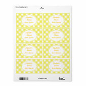 Bold Yellow Gingham Kitchen Labels (Vorne)