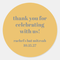 Bold Yellow Gray Custom Niedlich Bat Mitzvah Viele