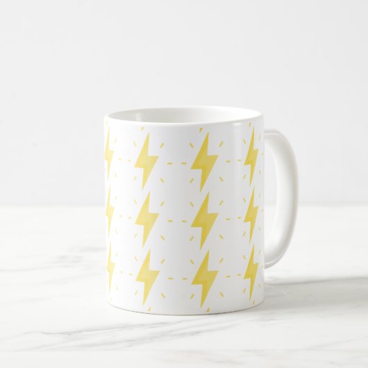 Bold Yellow Lightning Bolt Pattern Kaffeetasse (VorderseiteRechts)