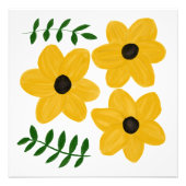 Bold Yellow Modern Flower Graphic Painting Art Fotodruck (Vorne)