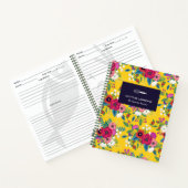 Bold Yellow Red Boho Floral Pattern Notizblock (Innenseite)