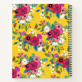 Bold Yellow Red Boho Floral Pattern Notizblock (Rückseite)