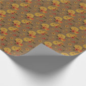 Bold Yellow Roses and Fall Florals on Brown Geschenkpapier (Ecke)