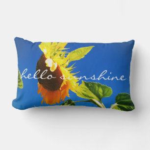 Bold Yellow Sunflower Foto Hello Sunshine Script Lendenkissen