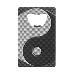 Bold Yin Yang in Carbon Fibre Print Style Geldbeutel Flaschenöffner