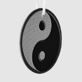 Bold Yin Yang in Carbon Fibre Print Style Ornament (Vorderseite)