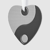 Bold Yin Yang in Carbon Fibre Print Style Ornament (Vorderseite)