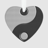 Bold Yin Yang in Carbon Fibre Print Style Ornament (Vorderseite)