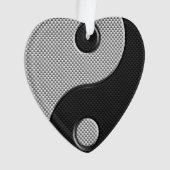 Bold Yin Yang in Carbon Fibre Print Style Ornament (Vorderseite)