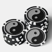 Bold Yin Yang in Carbon Fibre Print Style Pokerchips (Stapel)