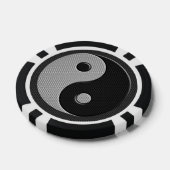 Bold Yin Yang in Carbon Fibre Print Style Pokerchips (Einzeln)