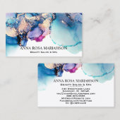 *~* Bold Yummy Türkis Aquamarin Gold Gilded AP29 Visitenkarte (Vorne/Hinten)