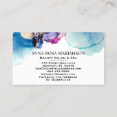 *~* Bold Yummy Türkis Aquamarin Gold Gilded AP29 Visitenkarte (Rückseite)