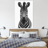 Bold Zebra Black White Canvas Print Leinwanddruck (Insitu (Schlafzimmer))
