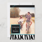 Bold Zebra Pattern Wedding Foto Save the Date (Vorderseite)