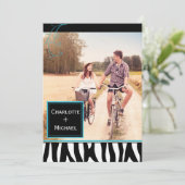 Bold Zebra Pattern Wedding Foto Save the Date (Stehend Vorderseite)