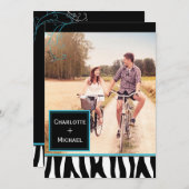 Bold Zebra Pattern Wedding Foto Save the Date (Vorne/Hinten)