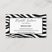 Bold Zebra Print Visitenkarte (Rückseite)