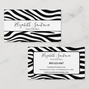 Bold Zebra Print Visitenkarte