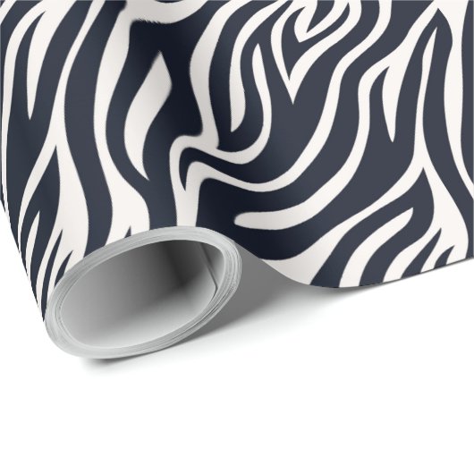 Bold Zebra Skin Pattern Black & White ID1151 Geschenkpapier (Rolleneckpunkt)