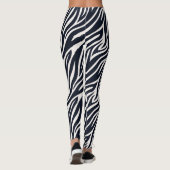Bold Zebra Skin Pattern Black & White ID1151 Leggings (Rückseite)