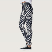 Bold Zebra Skin Pattern Black & White ID1151 Leggings (Links)