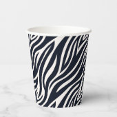 Bold Zebra Skin Pattern Black & White ID1151 Pappbecher (Rückseite)