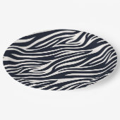 Bold Zebra Skin Pattern Black & White ID1151 Pappteller (Schrägansicht)