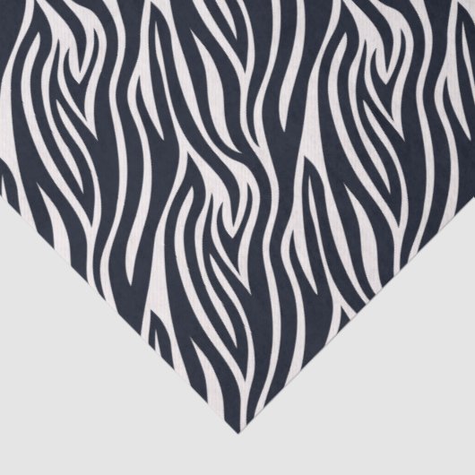 Bold Zebra Skin Pattern Black & White ID1151 Seidenpapier (Detail)