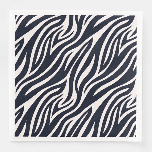 Bold Zebra Skin Pattern Black & White ID1151 Serviette (Vorderseite)