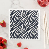 Bold Zebra Skin Pattern Black & White ID1151 Serviette (Beispiel)