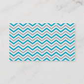 BOLD ZICKZACK BUSINESS CARD :: Moderne Aqua Blue Visitenkarte (Rückseite)