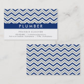 BOLD ZICKZACK BUSINESS CARD :: Moderne marineblaue Visitenkarte (Vorne/Hinten)