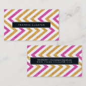 BOLD ZICKZACK PATTERN cooler moderner Goldpinken G Visitenkarte (Vorne/Hinten)