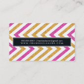 BOLD ZICKZACK PATTERN cooler moderner Goldpinken G Visitenkarte (Rückseite)