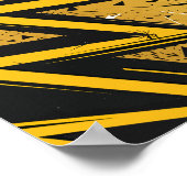 Bold Zigzag Abstract Design Poster (Ecke)