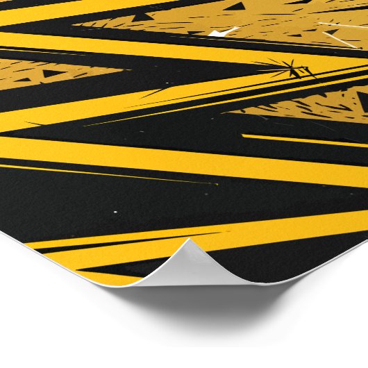 Bold Zigzag Abstract Design Poster (Ecke)