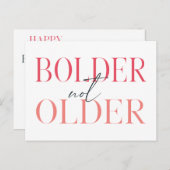 Bolder not Ältere Funny Fifty Birthday Card Postkarte (Vorne/Hinten)