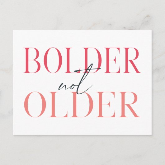 Bolder not Ältere Funny Fifty Birthday Card Postkarte (Vorderseite)