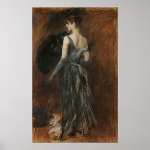 Boldini - Blonde Dame im Abendkleid Poster