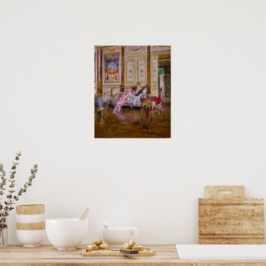 Boldini - ein Lute-Player und ein Zuhörer Poster (Küche)