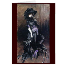Boldini Frauen-Windhundhundeschwarz-Kleiderschöne