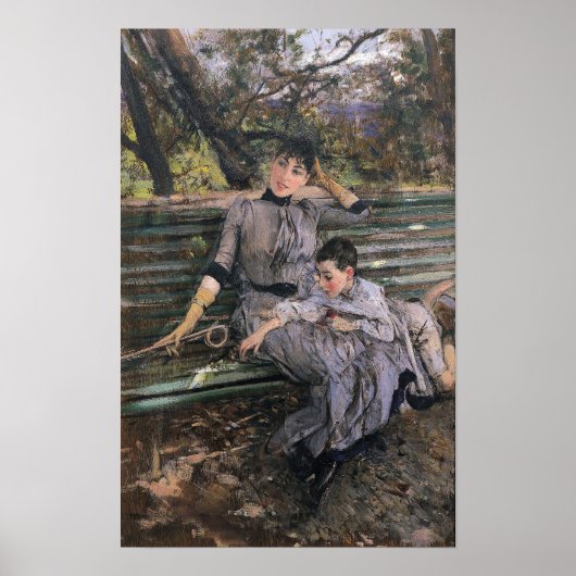Boldini - im Garten Poster (Vorne)