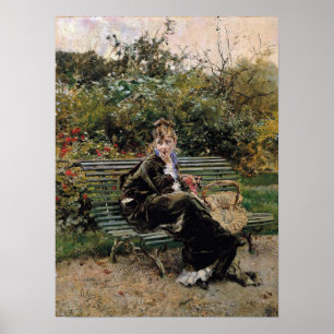 Boldini - im Garten sitzen Poster