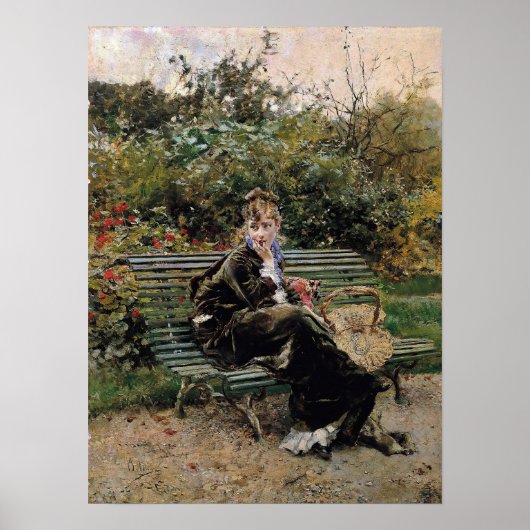 Boldini - im Garten sitzen Poster (Vorne)