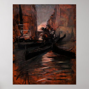 Boldini - In Venedig mit Gondeln Poster